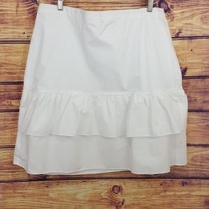 J Crew Factory white ruffled skirt